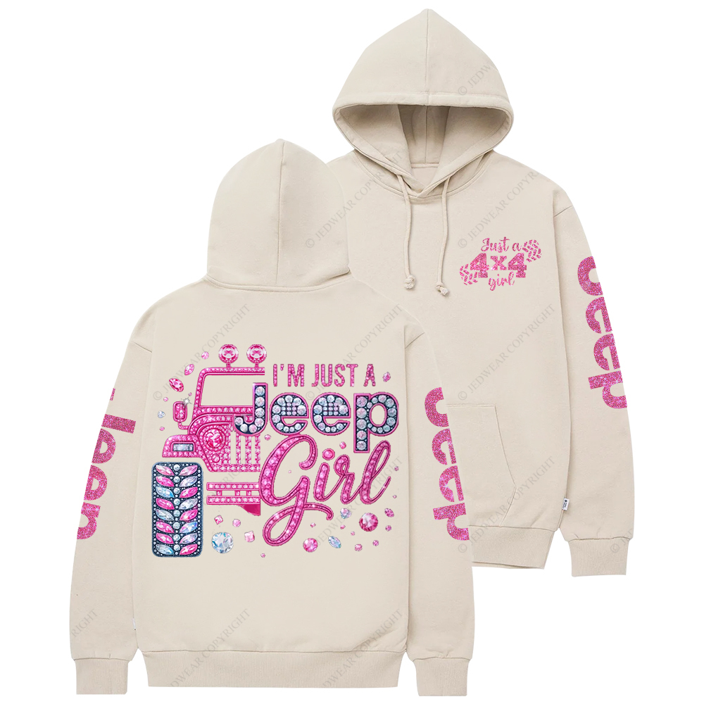 Rhinestone Pink Bling Car Jp Casual Hoodie