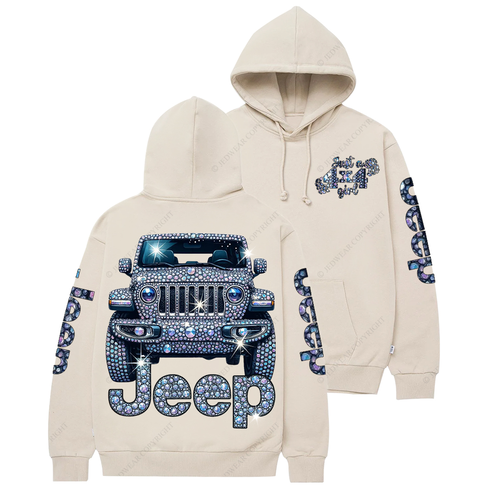 Bling Sparkle Rhinestone Car Just A Girl Jp Casual Hoodie
