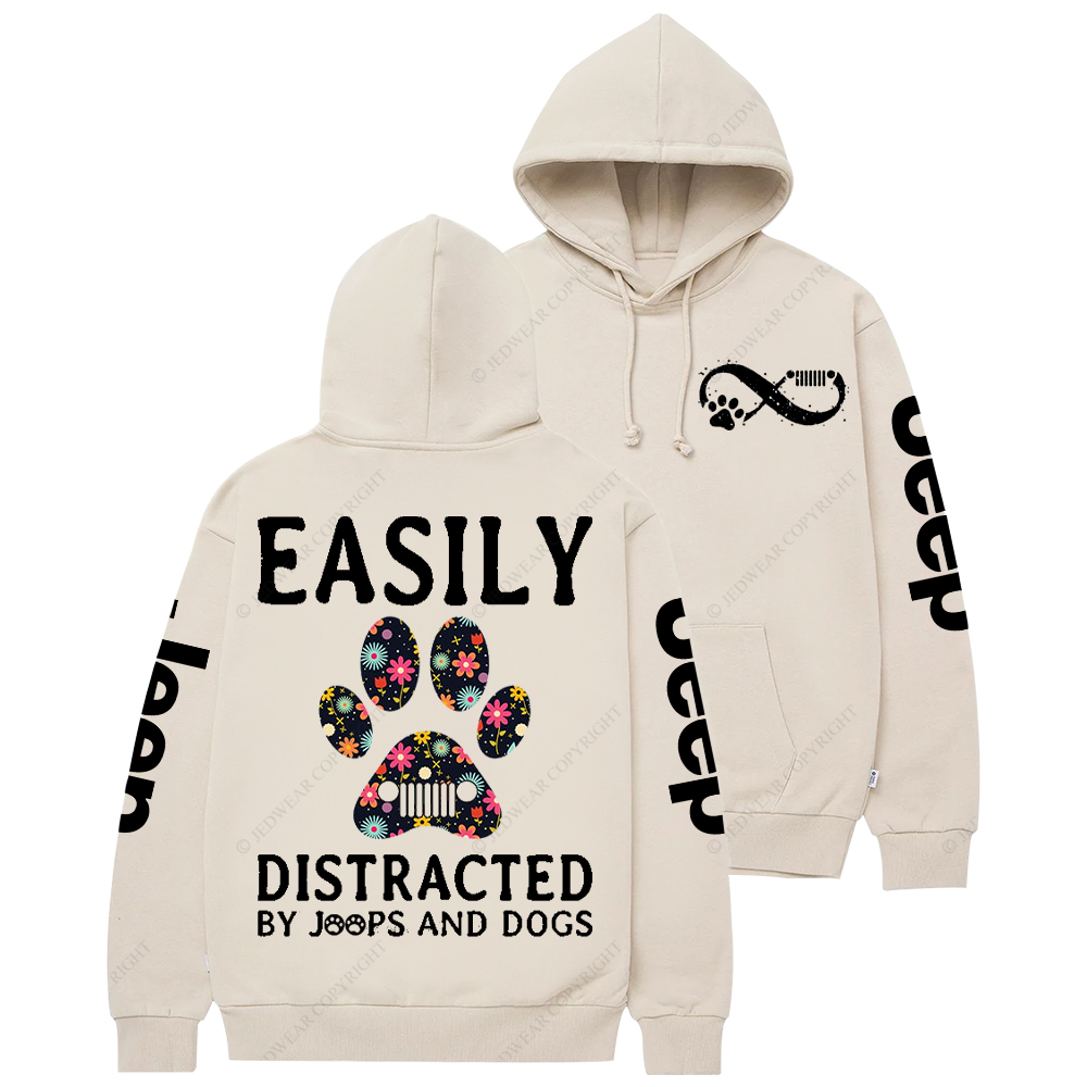 Easily Distracted By Cars And Dogs Jp Casual Hoodie