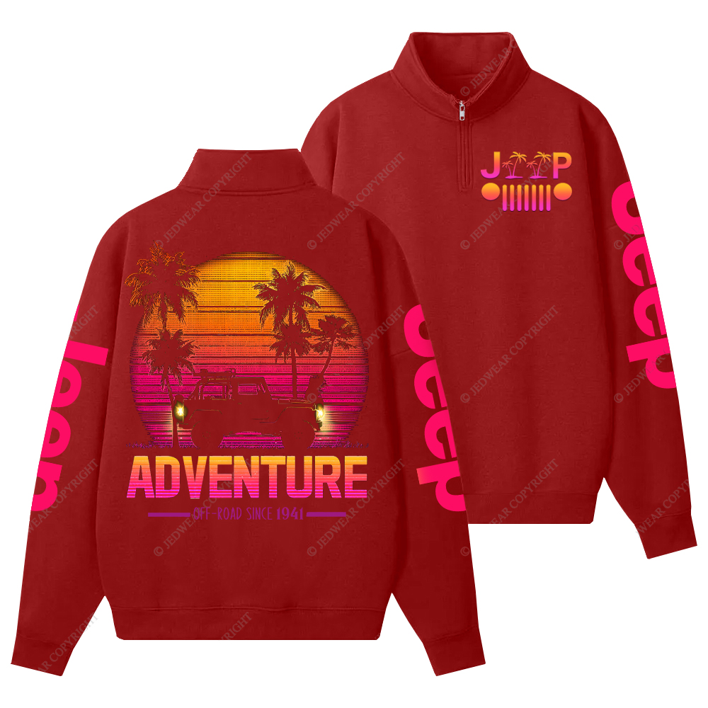 Off-Road Adventure Sunset  Since 1941 Jp Half-Zip Jacket Sweatshirt