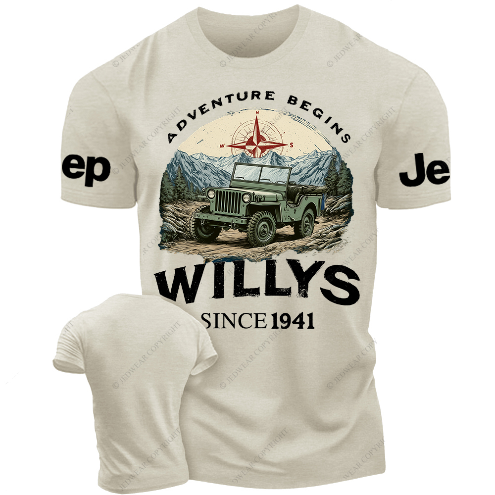 Adventure Begins Willys 1941 Jp T-Shirt