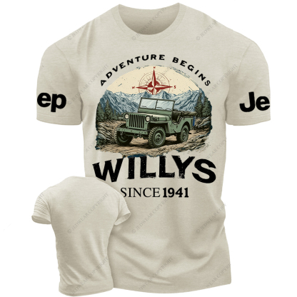 Adventure Begins Willys 1941 Jp T-Shirt