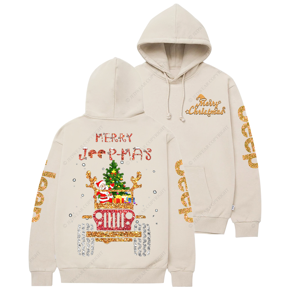 Christmas Santa Claus Driving A Red Car Jp Casual Hoodie