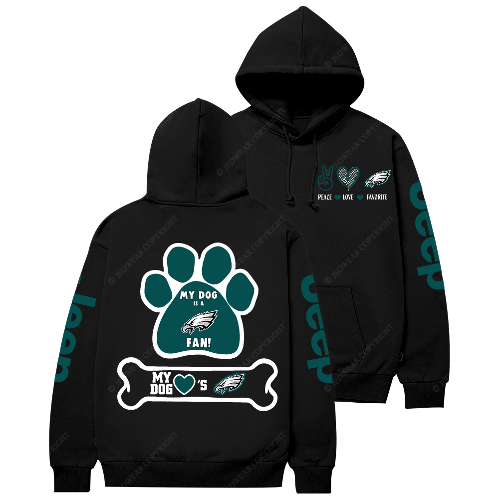 Philadelphia Eagles Football Paw Print Jp Casual Hoodie