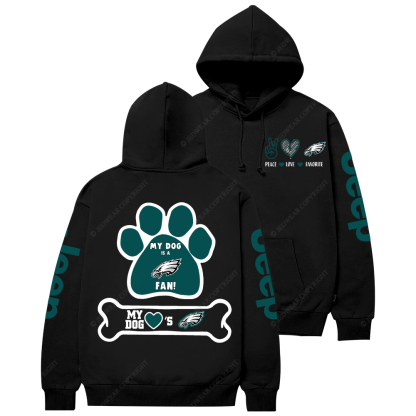Philadelphia Eagles Football Paw Print Jp Casual Hoodie