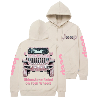 Pink Bling Sparkle Rhinestone Car Glam Girl Jp Casual Hoodie