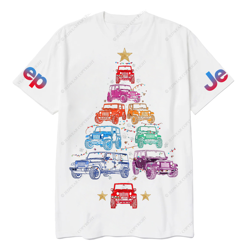 Colorful Lights Merry Christmas Tree Jp T-Shirt