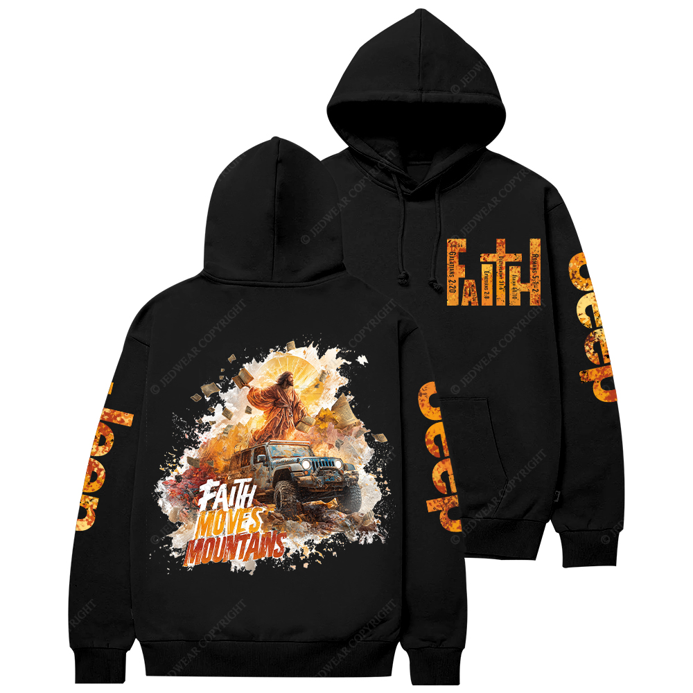 Jesus Religion Faith Moves Mountains Jp Casual Hoodie