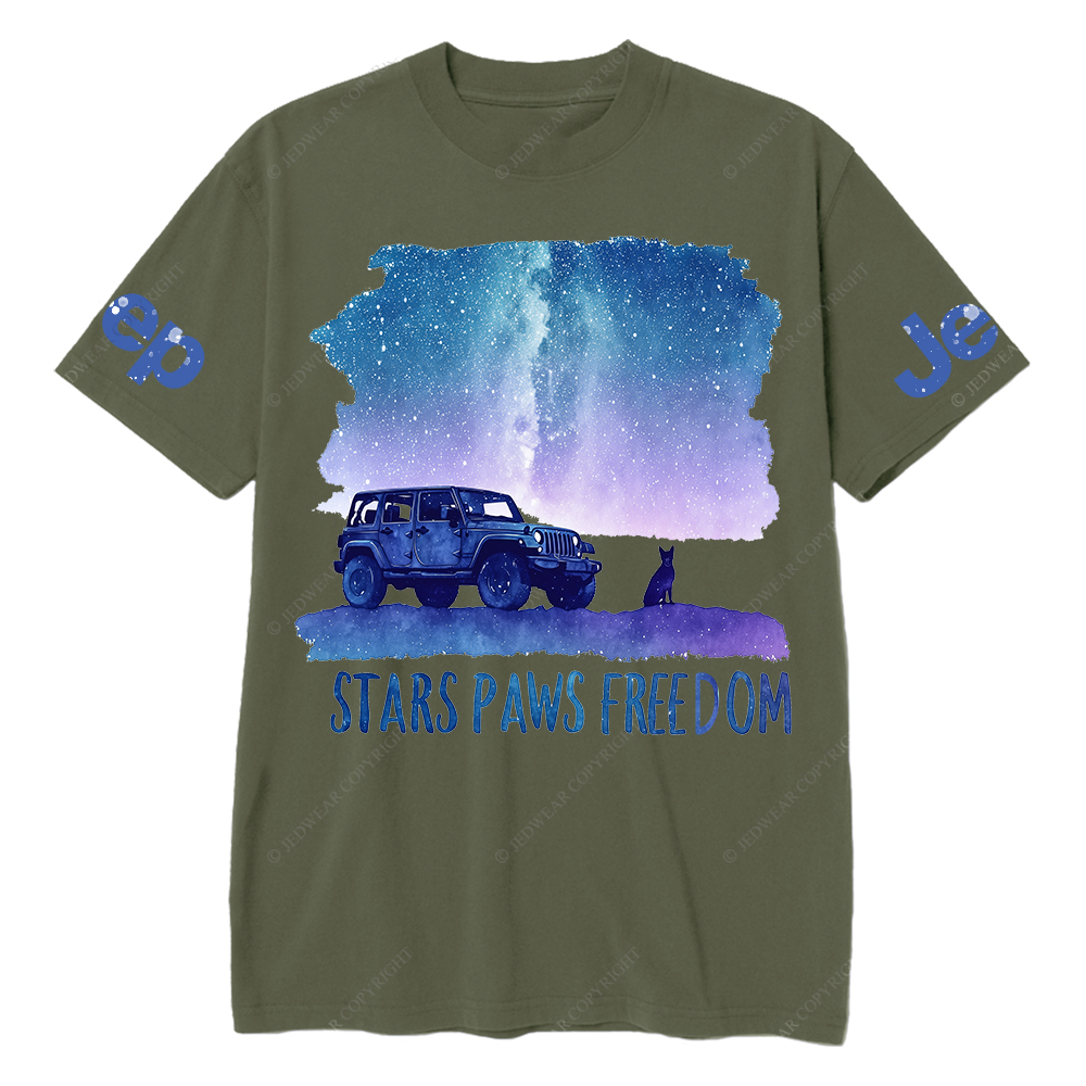 Starry Sky Stars Paws Freedom Jp T-Shirt