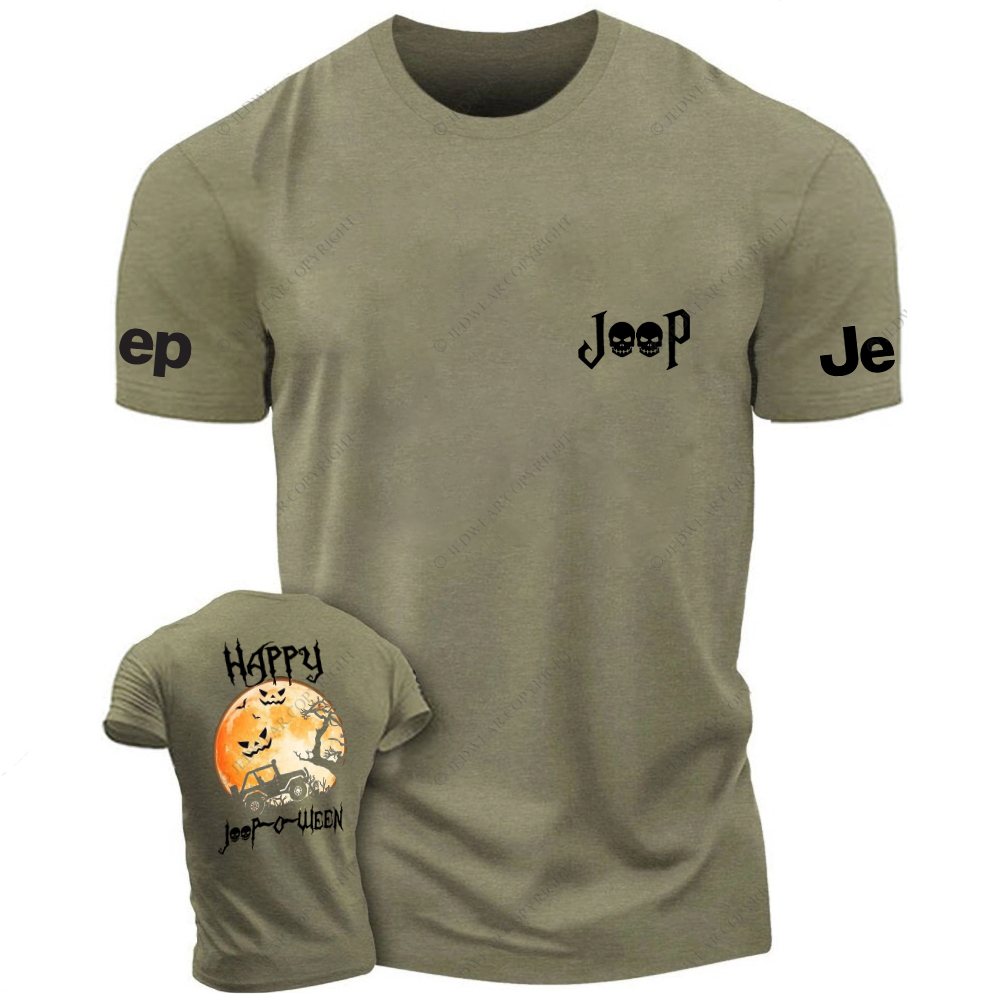 Halloween Four-Wheel Vehicle Driving At Night Pumpkin JP T-Shirt