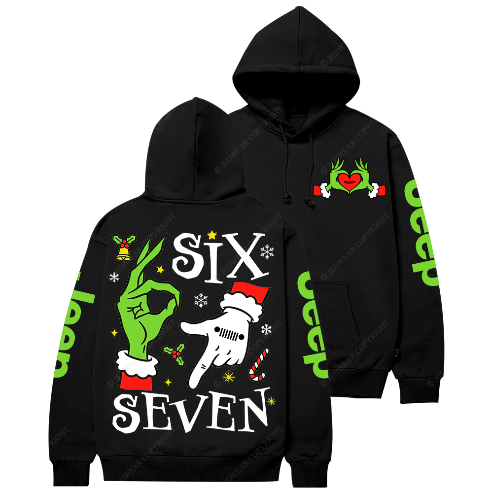Six Seven Christmas Slang Xmas Meme Funny Number Jp Casual Hoodie