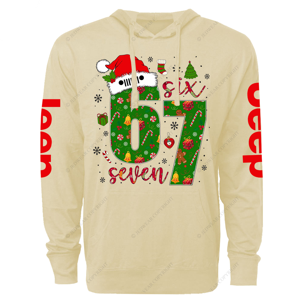 Funny Six Seven Meme Christmas Funny Internet Joke Jp Oversized Lightweight Hoodie   