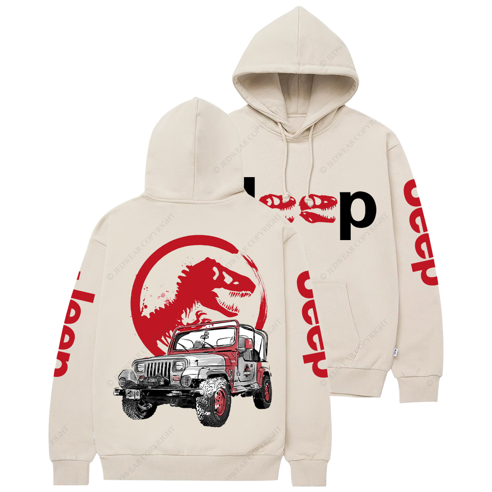 Dinosaur On The Back Of An Off-Road Vehicle Jp Casual Hoodie
