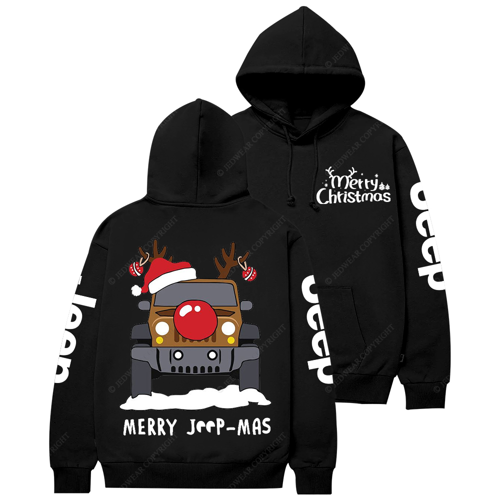 Merry Christmas Funny Reindeer Driving Jp Casual Hoodie