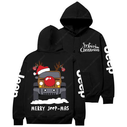 Merry Christmas Funny Reindeer Driving Jp Casual Hoodie
