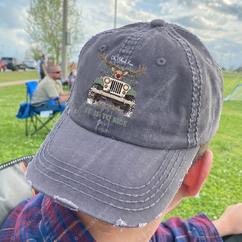 Oh What Fun It Is To Ride Merry Christmas Jp Baseball Cap