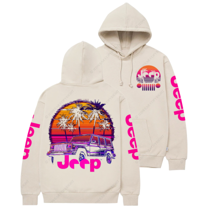 Palm Trees Beach Jp Casual Hoodie