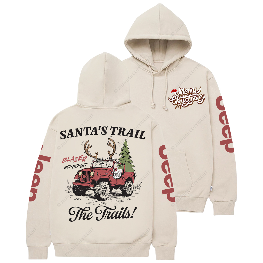 Funny Off Road Christmas Santa's Trail Jp Casual Hoodie