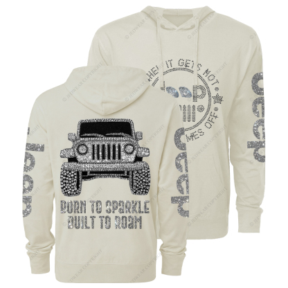 Bling Car Born To Sparkle Built To Roam Jp Oversized Lightweight Hoodie   