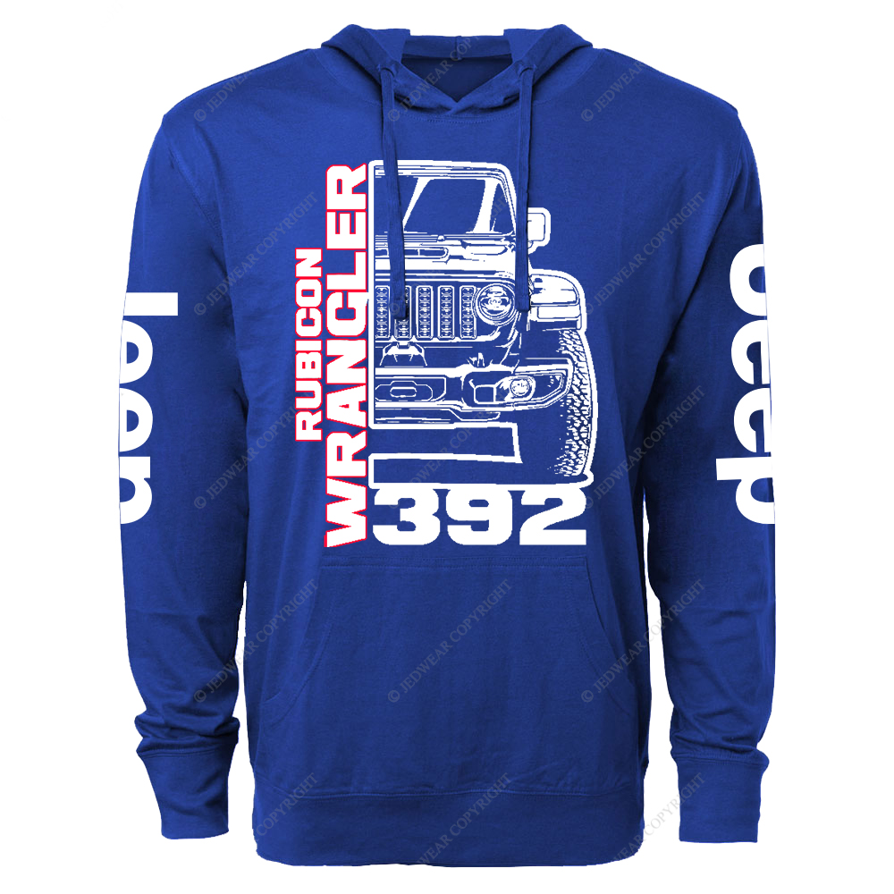 Rubicon Wrangler 392 V8 Trail King Off-Road Muscle Icon Jp Oversized Lightweight Hoodie   