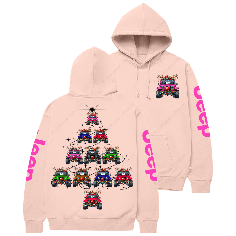 Colorful Lights Merry Christmas Tree Jp Casual Hoodie