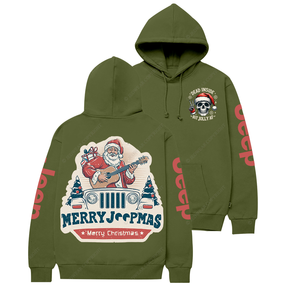 Dead Inside But Jolly Af Merry Christmas Jp Casual Hoodie
