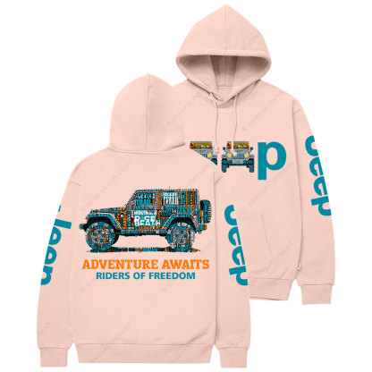 Adventure Awaits Riders Of Freedom Jp Casual Hoodie