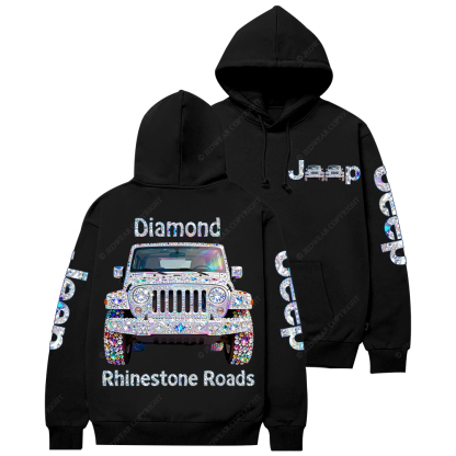 Bling Rhinestone Roads Diamond Jp Casual Hoodie
