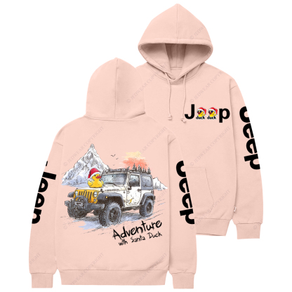 Adventure With Santa Duck Jp Casual Hoodie