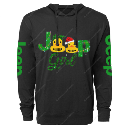 Merry Christmas Girl Duck Jp Oversized Lightweight Hoodie   