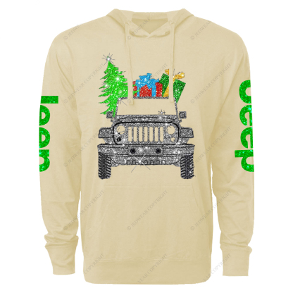 Merry Christmas Bling Jp Oversized Lightweight Hoodie   