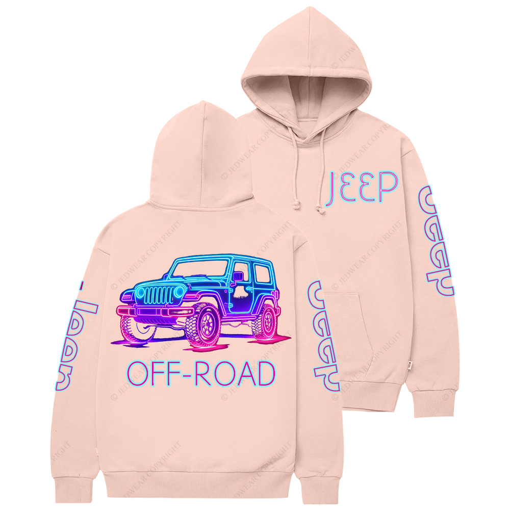 The Design With Neon Lines Outlining The Silhouette Of A Jp Casual Hoodie