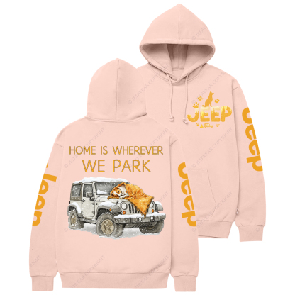 Home Is Wherever We Park Dog Jp Casual Hoodie