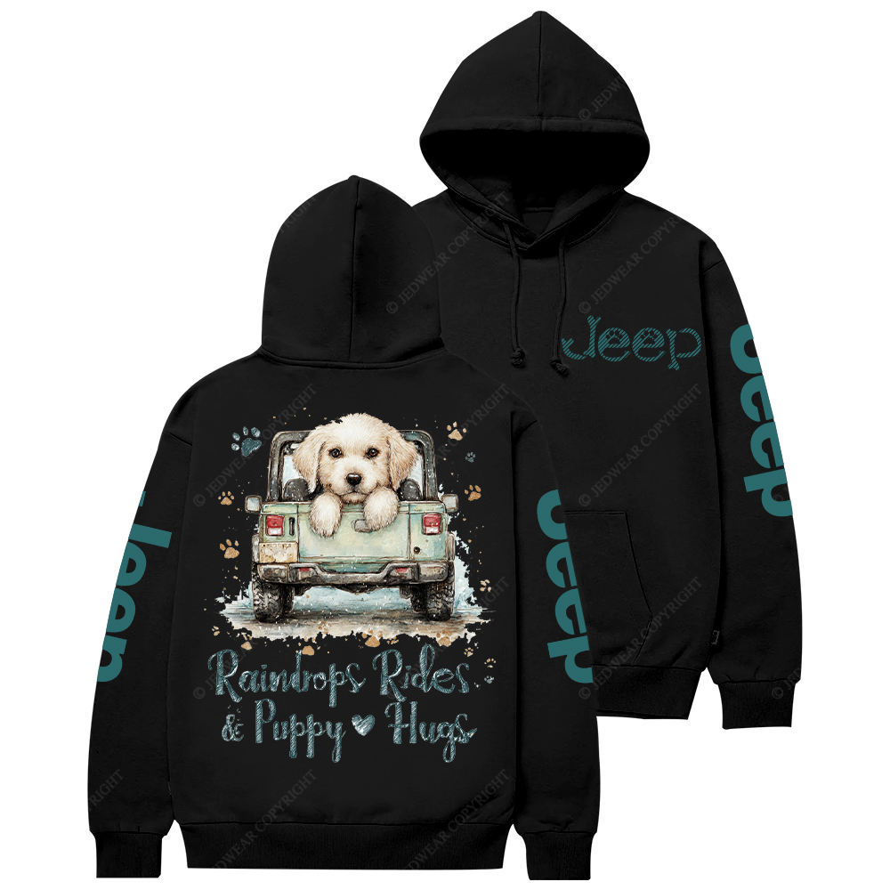 Raindrops Rides Puppy Hugs Jp Casual Hoodie