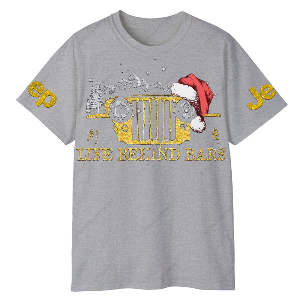 Life Beeind Bars Santa Hat Merry Christmas Jp T-Shirt