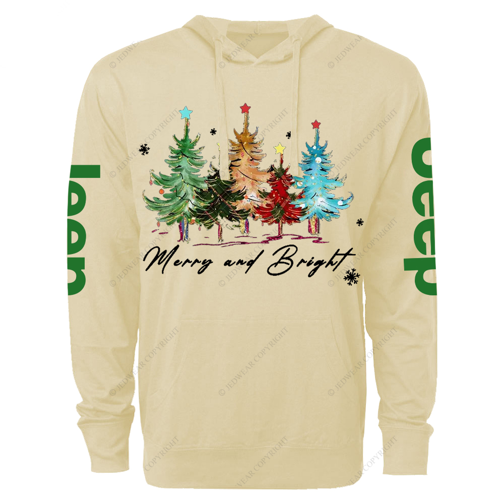 Christmas Merry And Bright Jp Oversized Lightweight Hoodie   