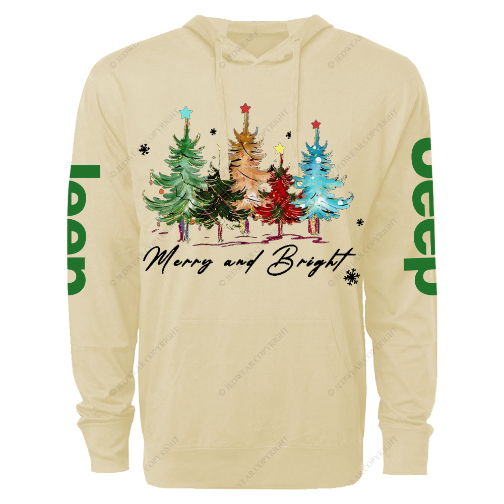 Christmas Merry And Bright Jp Oversized Lightweight Hoodie   