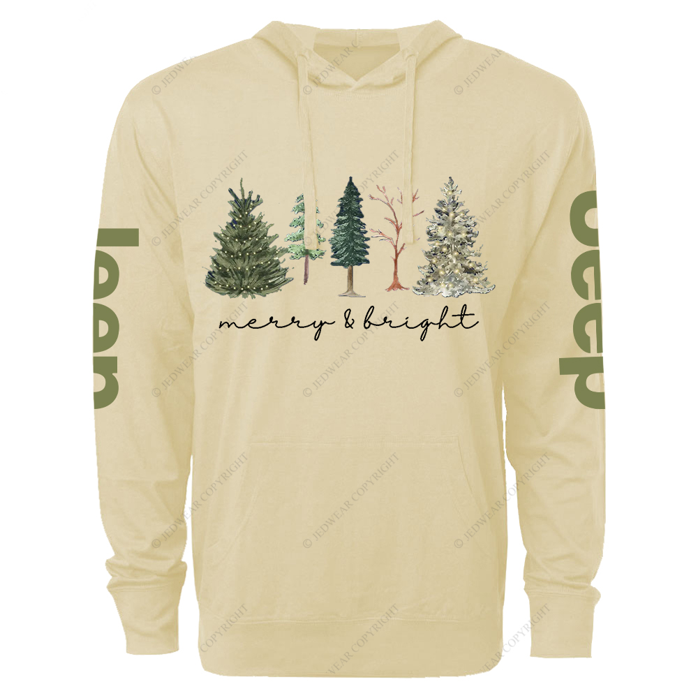 Merry and Bright Christmas Jp Oversized Lightweight Hoodie   
