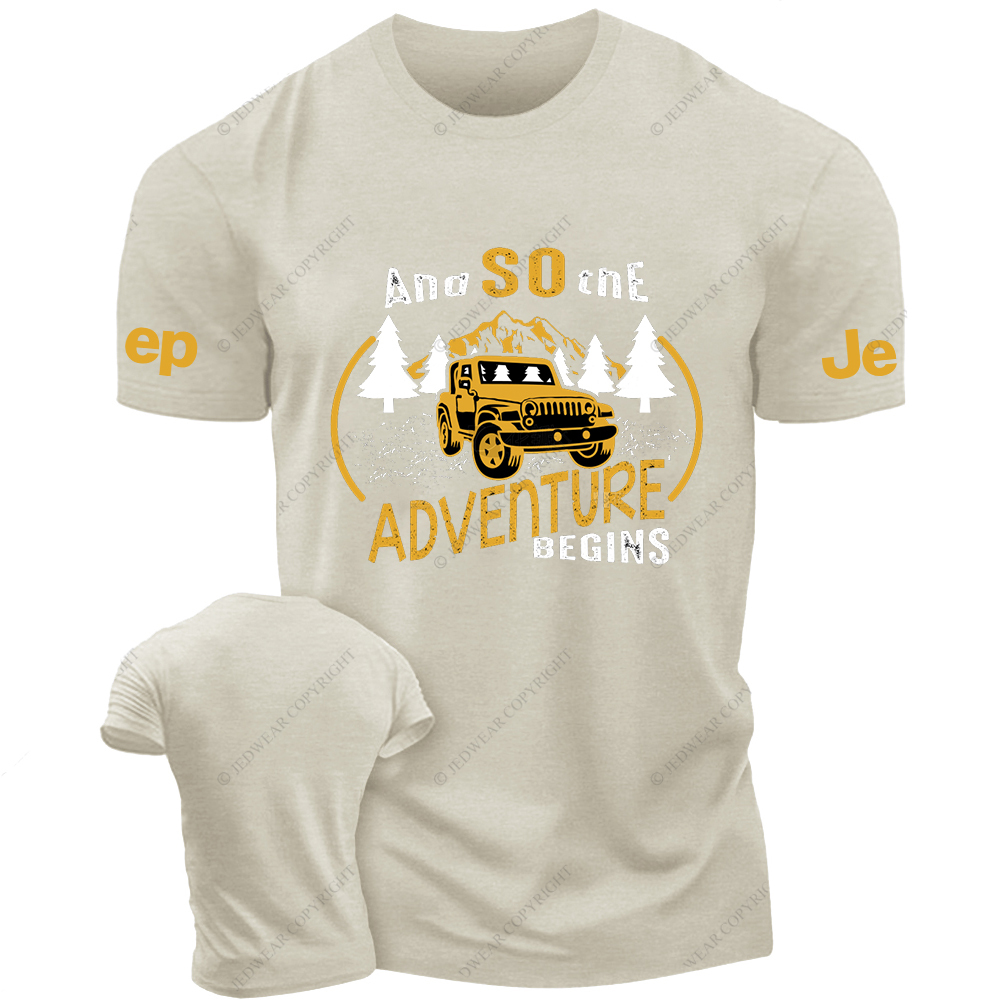 And So The  Adventure Begins Mountains Trees Jp T-Shirt