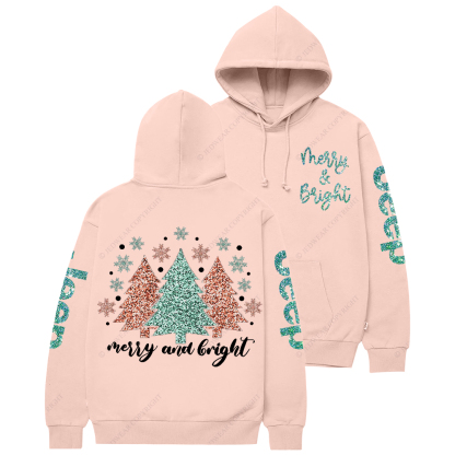 Cute Merry And Bright Christmas Tree Jp Casual Hoodie