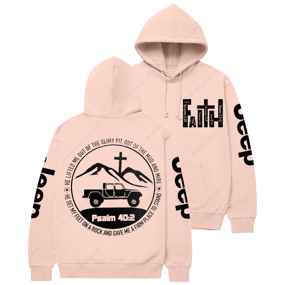 Religion The Lifted Me Out Of The Slimy Pit Psalm 40:2 Jp Casual Hoodie
