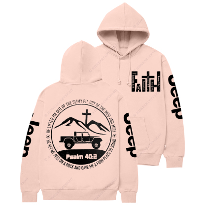 Religion The Lifted Me Out Of The Slimy Pit Psalm 40:2 Jp Casual Hoodie