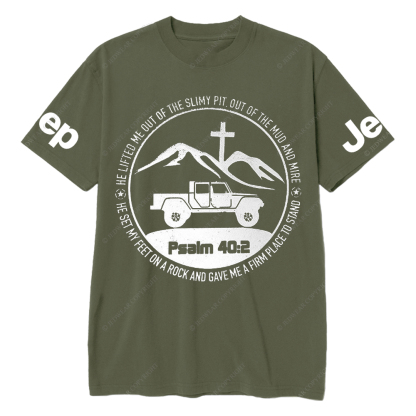 Religion The Lifted Me Out Of The Slimy Pit Psalm 40:2 Jp T-Shirt