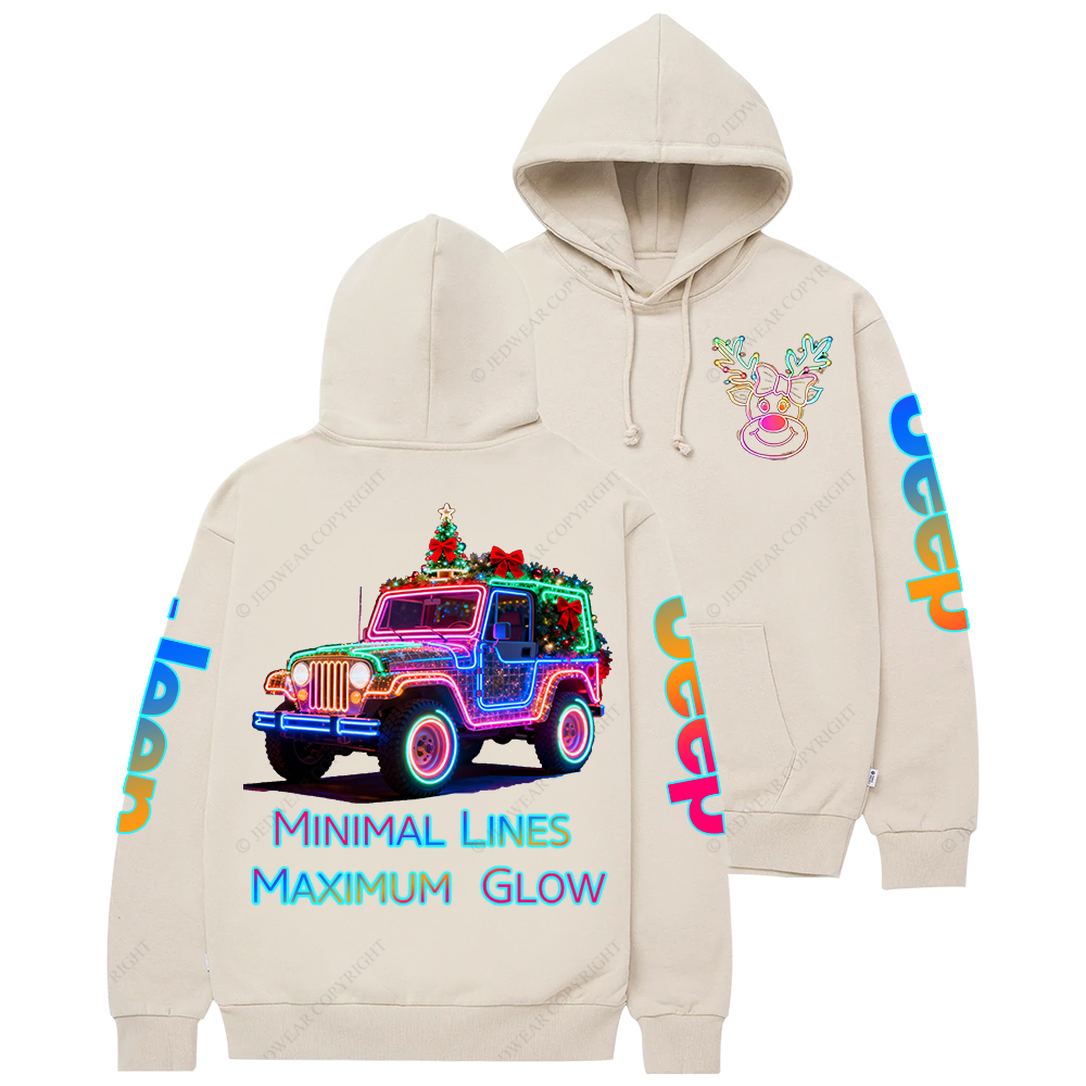 Minimal Lines Maximum Glow Neon Line Jp Casual Hoodie