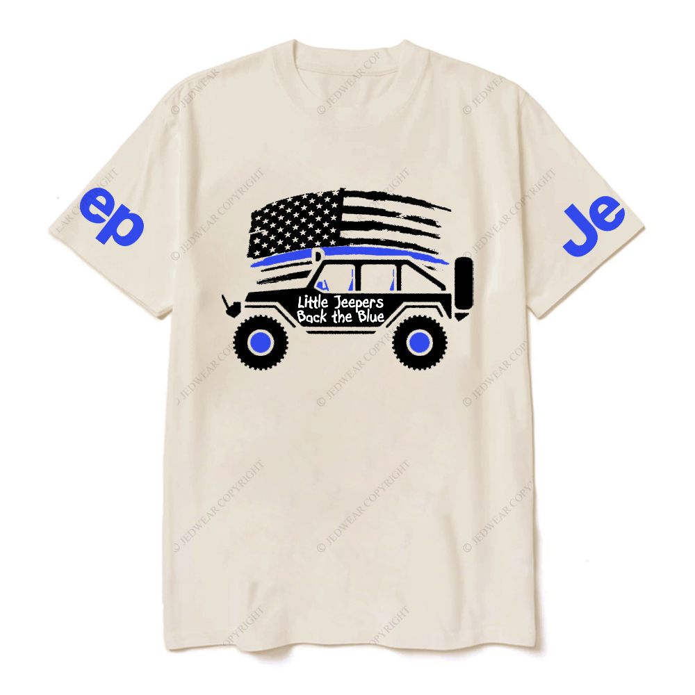 Little Jeepers Back The Blue Policeman American Flag Jp T-Shirt