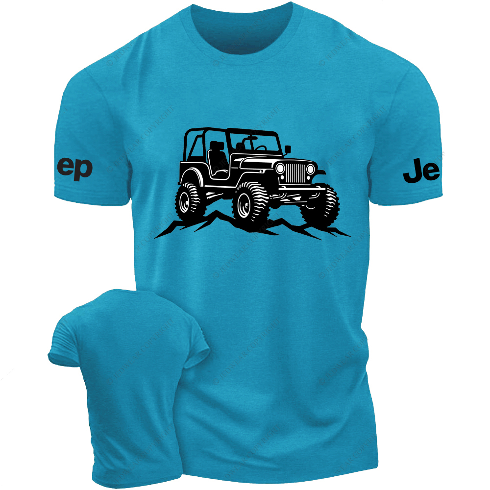Jp CJ Off-Road Vehicle Driving On The Road  Silhouette Jp T-Shirt