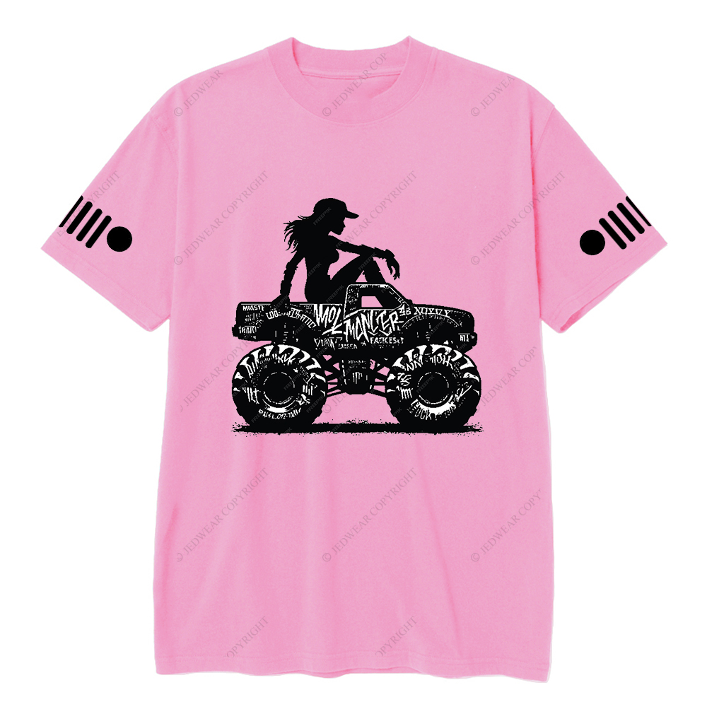A Cool Girl Sitting On An Off-Road Vehicle Jp T-Shirt