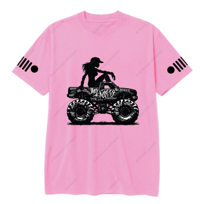 A Cool Girl Sitting On An Off-Road Vehicle Jp T-Shirt