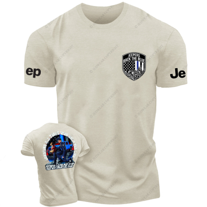 Policeman Honoring All Those Who Hold The Line Jeepers Back The Blue Jp T-Shirt