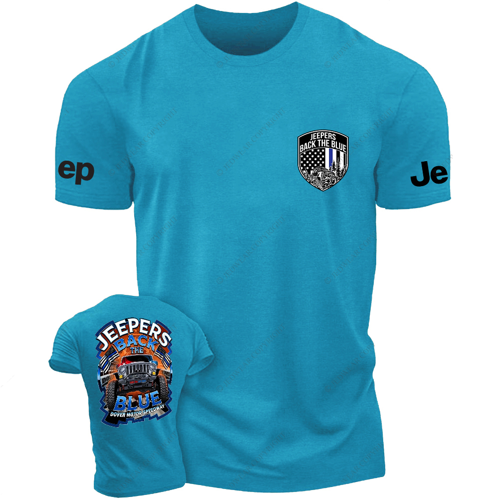 Policeman Jeepers Back The Blue  Dover Motor Speedway Jp T-Shirt